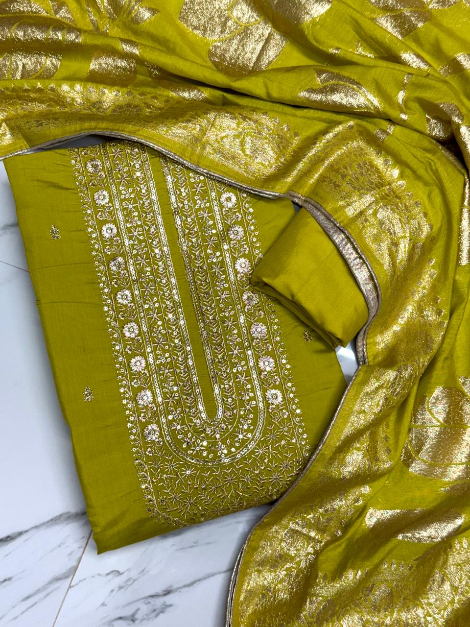 SILK UNSTITCHED CHUDITHAR MATERIAL
